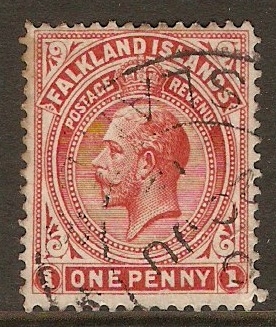 Falkland Islands 1912 1d Orange-red. SG61.